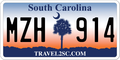SC license plate MZH914