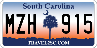 SC license plate MZH915