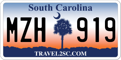 SC license plate MZH919