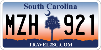 SC license plate MZH921