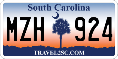 SC license plate MZH924