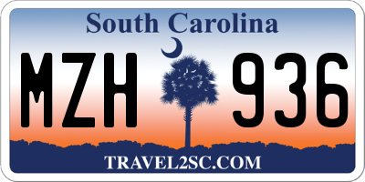 SC license plate MZH936