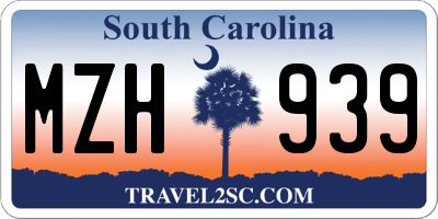 SC license plate MZH939