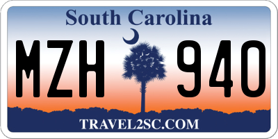 SC license plate MZH940