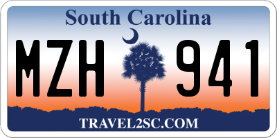 SC license plate MZH941