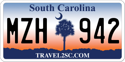 SC license plate MZH942