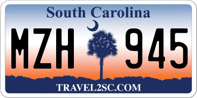 SC license plate MZH945