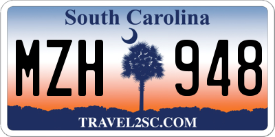 SC license plate MZH948