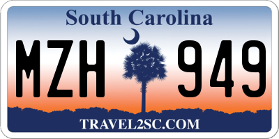 SC license plate MZH949