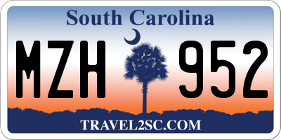 SC license plate MZH952
