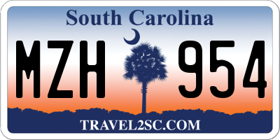 SC license plate MZH954