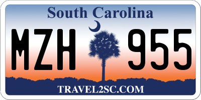 SC license plate MZH955