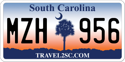 SC license plate MZH956