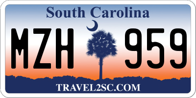SC license plate MZH959