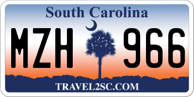 SC license plate MZH966