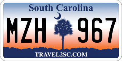 SC license plate MZH967