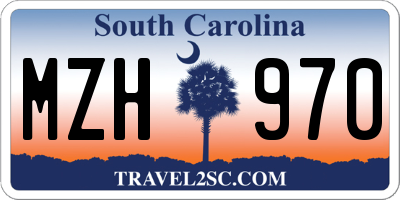 SC license plate MZH970
