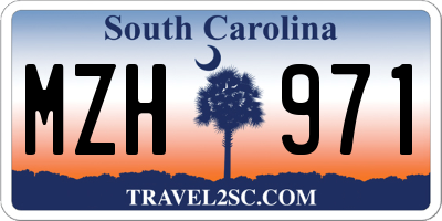 SC license plate MZH971