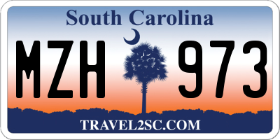 SC license plate MZH973