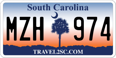 SC license plate MZH974