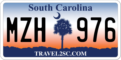SC license plate MZH976