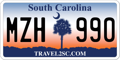 SC license plate MZH990