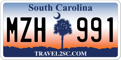 SC license plate MZH991