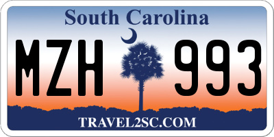 SC license plate MZH993
