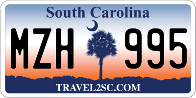 SC license plate MZH995