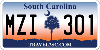 SC license plate MZI301