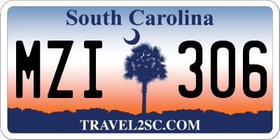 SC license plate MZI306
