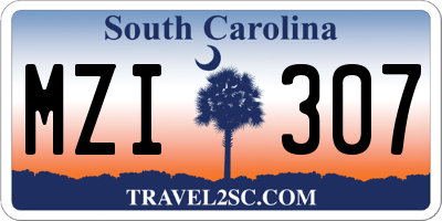 SC license plate MZI307