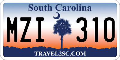SC license plate MZI310