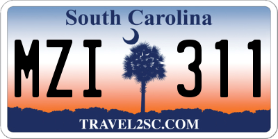 SC license plate MZI311