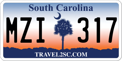 SC license plate MZI317