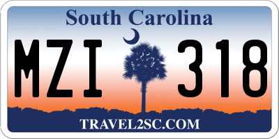 SC license plate MZI318