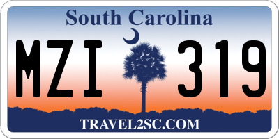 SC license plate MZI319