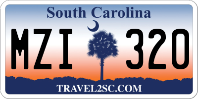 SC license plate MZI320