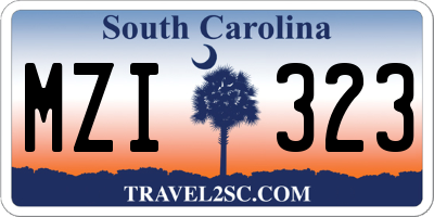 SC license plate MZI323