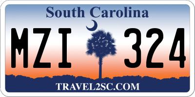 SC license plate MZI324