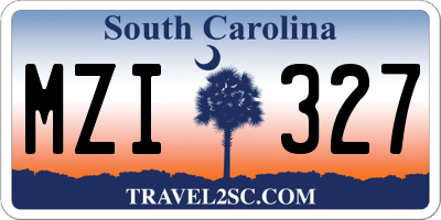 SC license plate MZI327