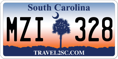 SC license plate MZI328