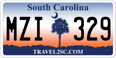 SC license plate MZI329