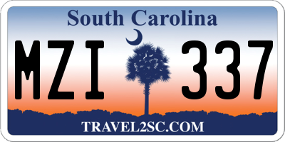 SC license plate MZI337
