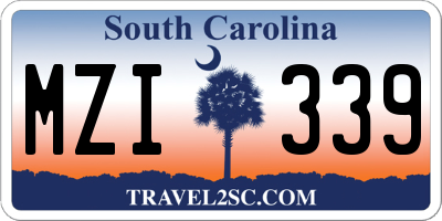 SC license plate MZI339
