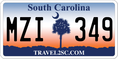 SC license plate MZI349
