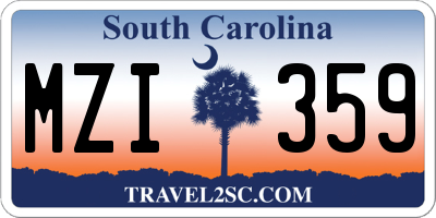 SC license plate MZI359