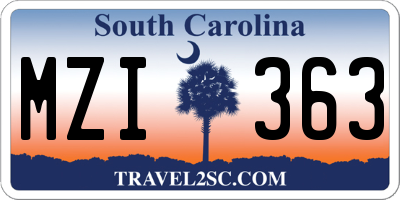 SC license plate MZI363