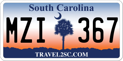 SC license plate MZI367