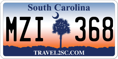 SC license plate MZI368
